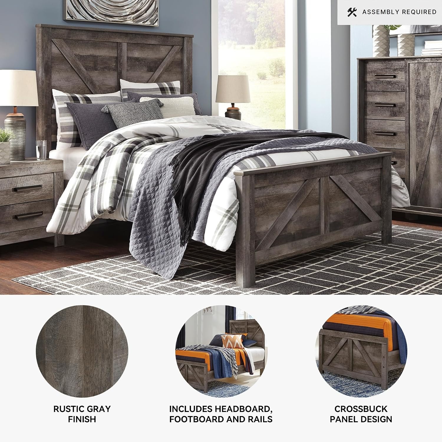 image:imageSignature Design by Ashley Wynnlow 3Piece Full Size Bed Frame GrayGrey