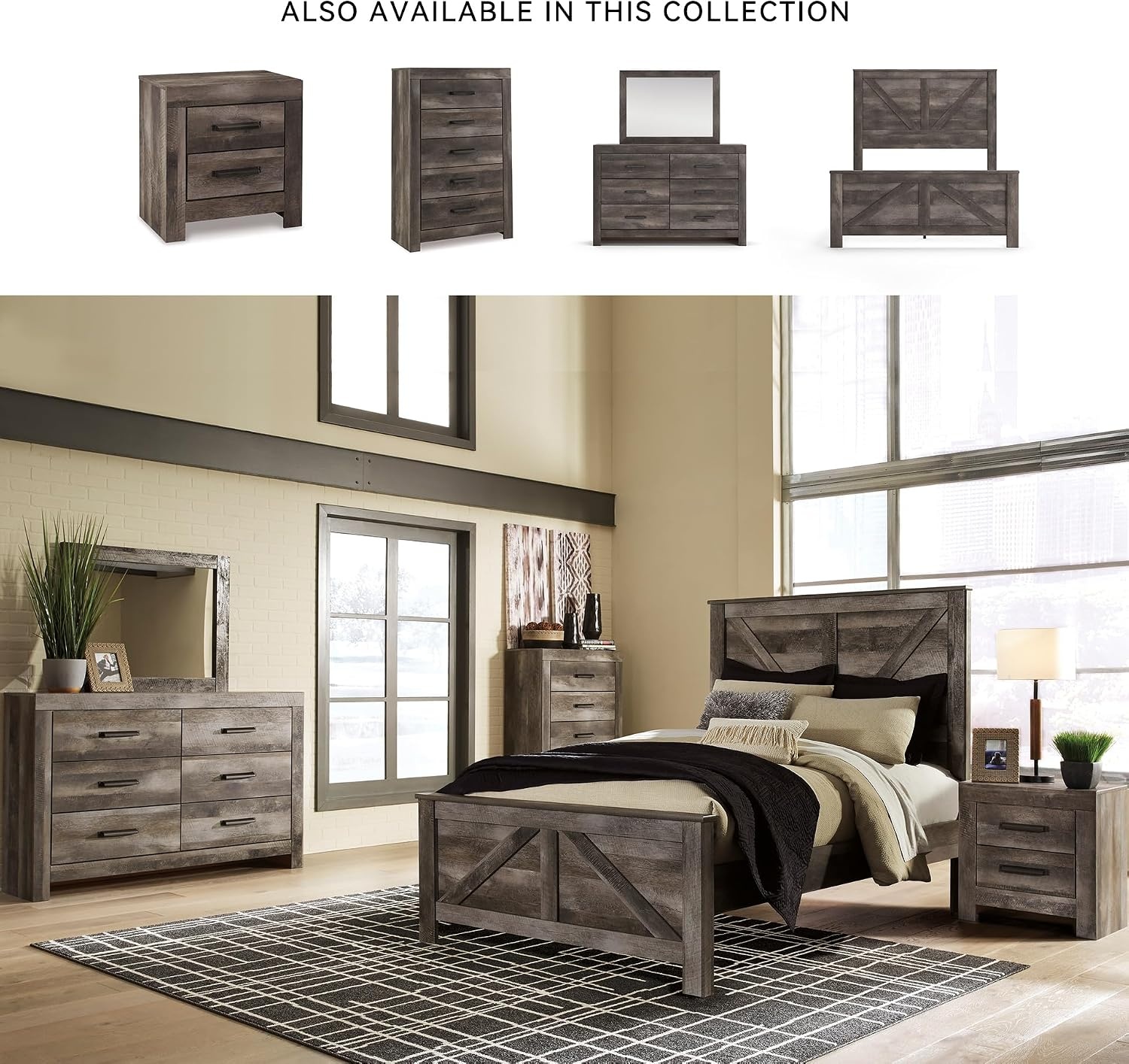 image:imageSignature Design by Ashley Wynnlow 3Piece Full Size Bed Frame GrayGrey