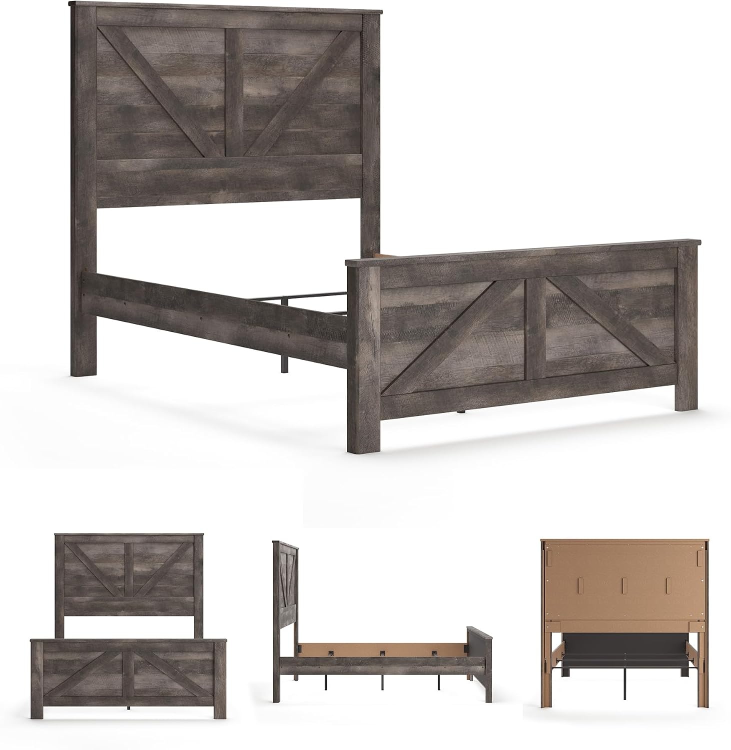 image:imageSignature Design by Ashley Wynnlow 3Piece Full Size Bed Frame GrayGrey