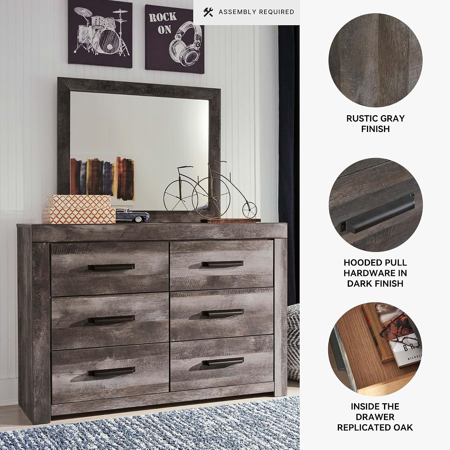 image:imageSignature Design by Ashley Wynnlow 3Piece Full Size Bed Frame GrayGrey