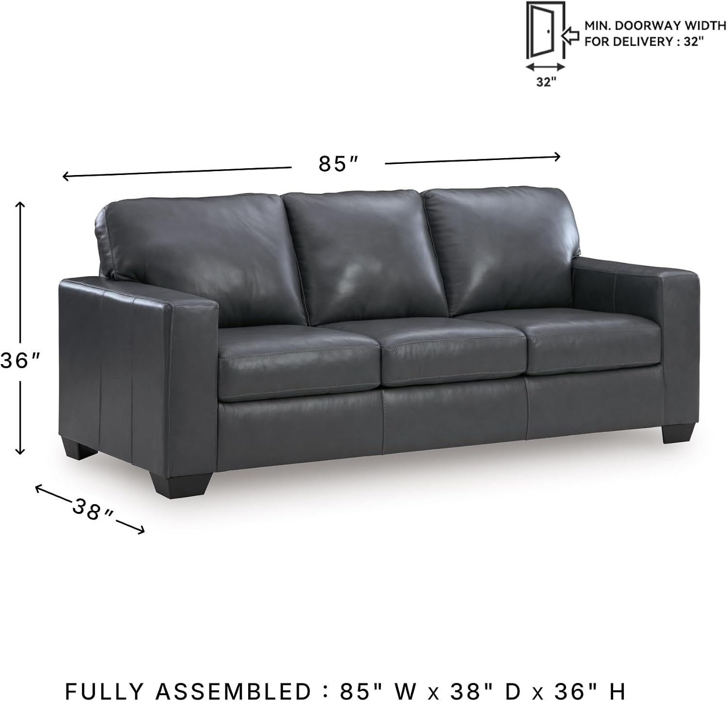 image:imageSignature Design by Ashley Leather Rocker Recliner Chair BlueBrown