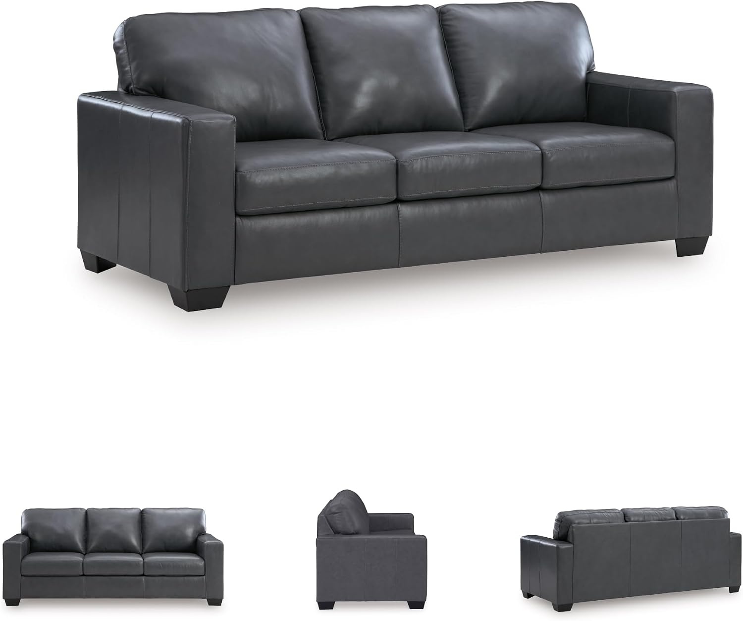 image:imageSignature Design by Ashley Leather Rocker Recliner Chair BlueBrown