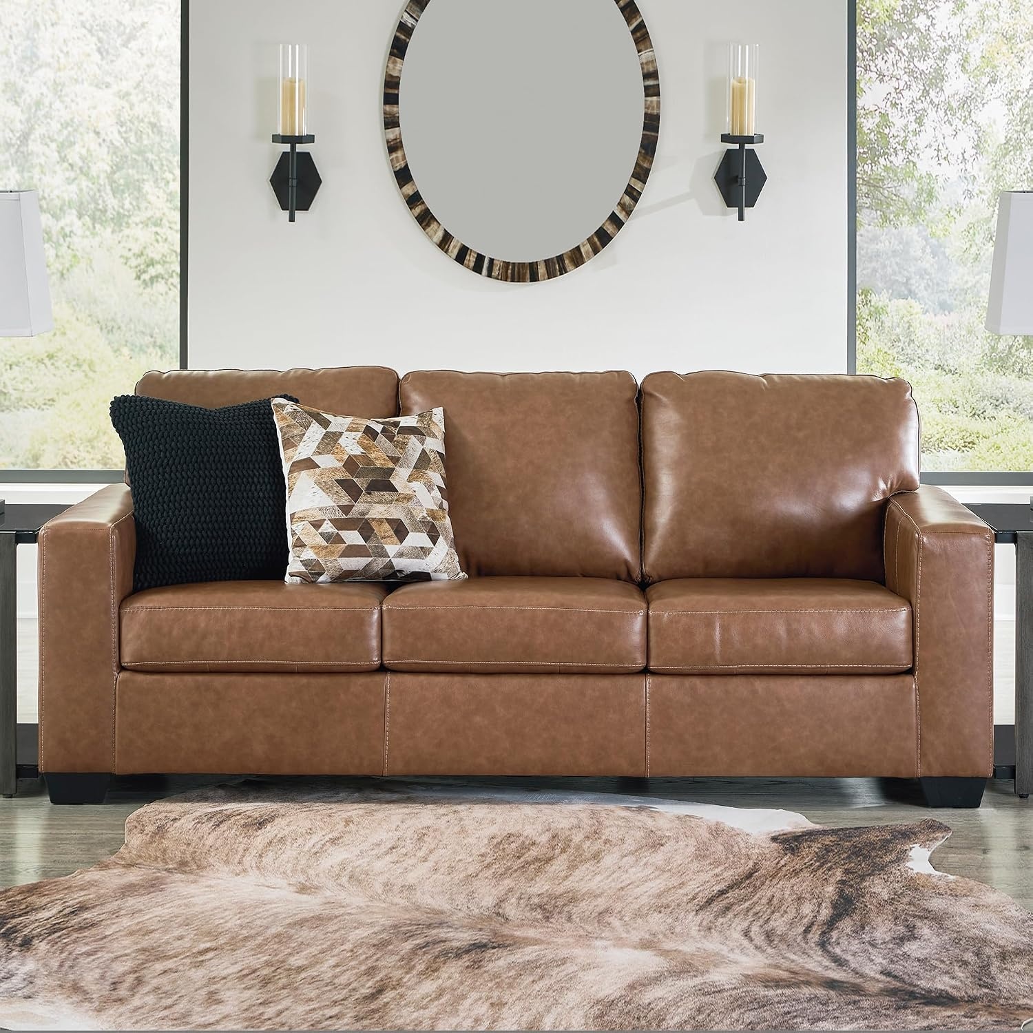 image:imageSignature Design by Ashley Leather Rocker Recliner Chair BlueCarmel