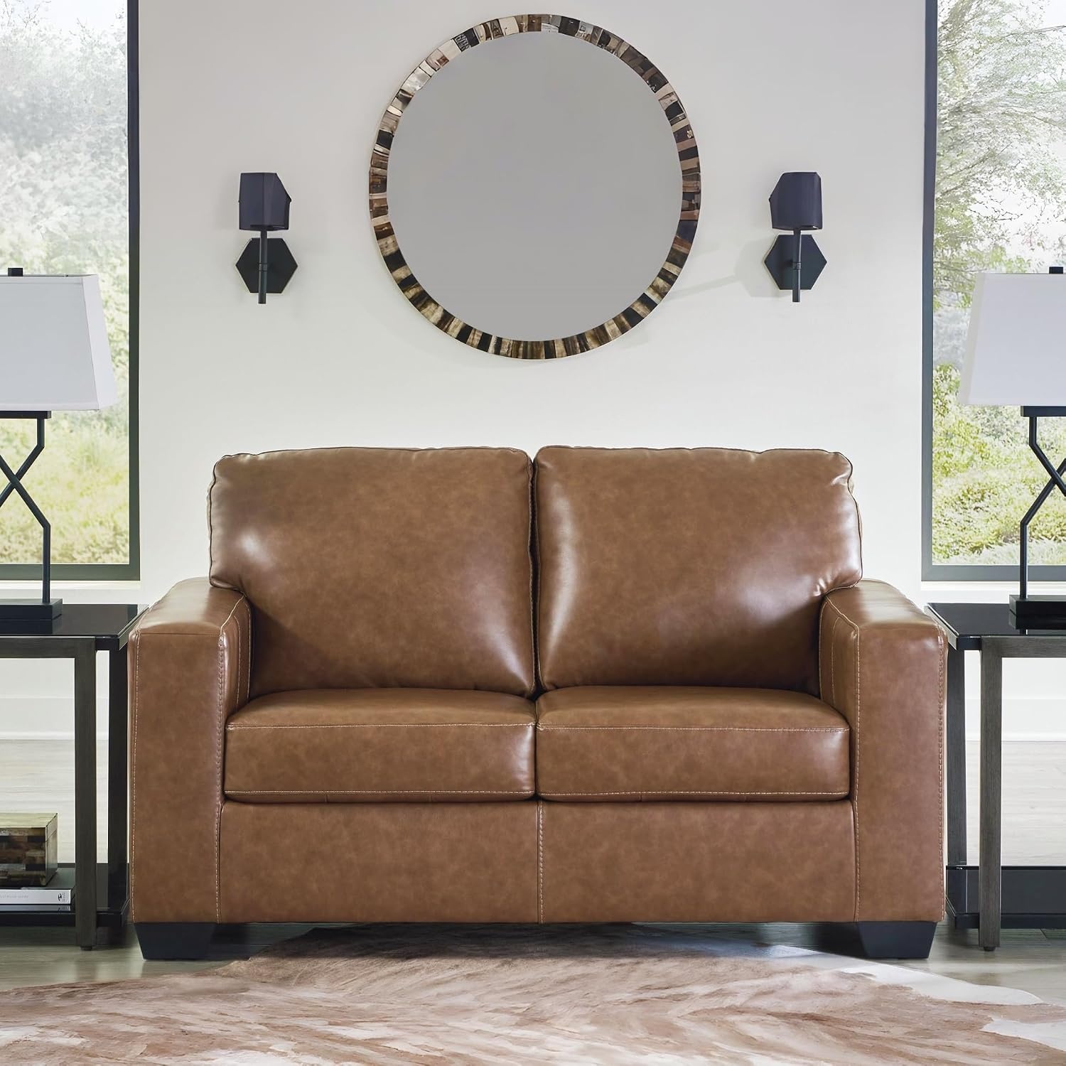 image:imageSignature Design by Ashley Leather Rocker Recliner Chair BlueCarmel