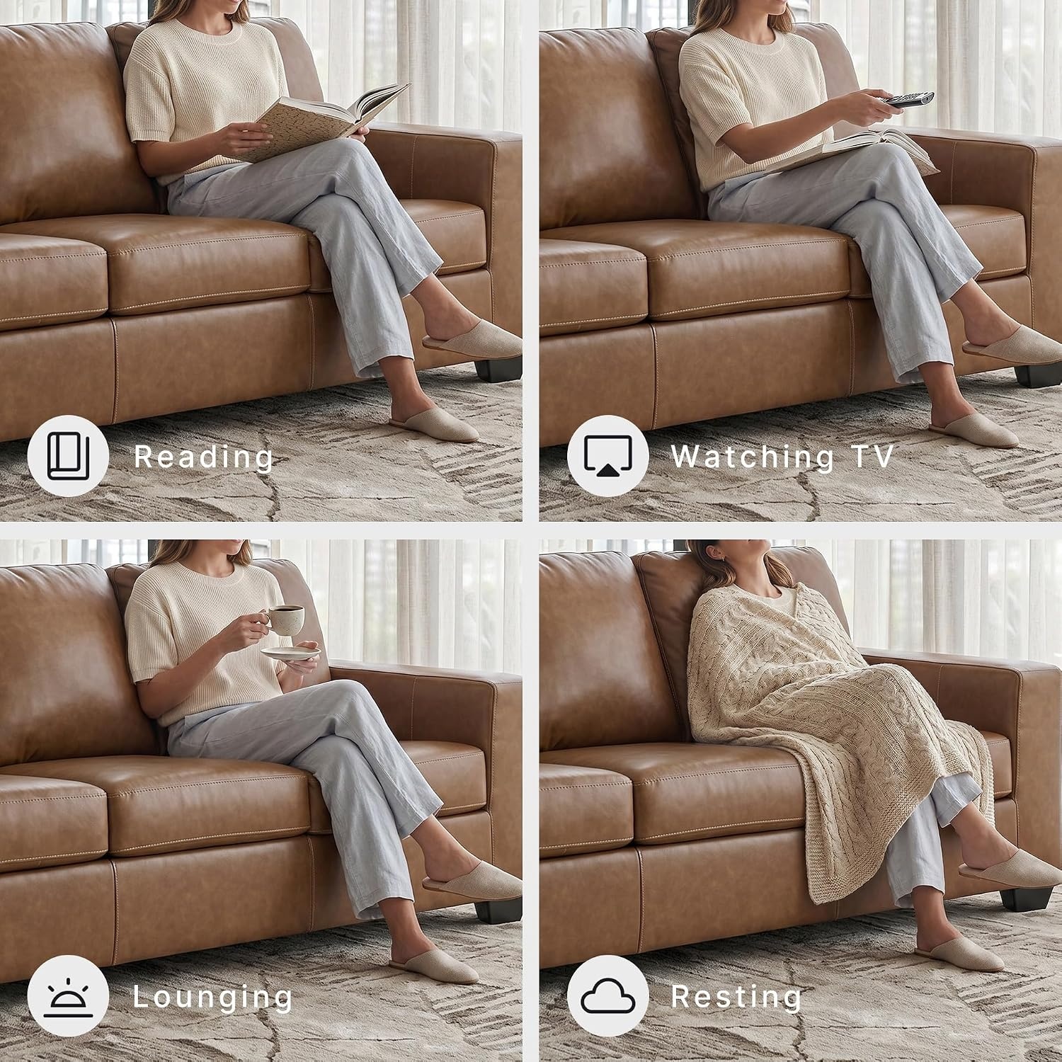 image:imageSignature Design by Ashley Leather Rocker Recliner Chair BlueCarmel