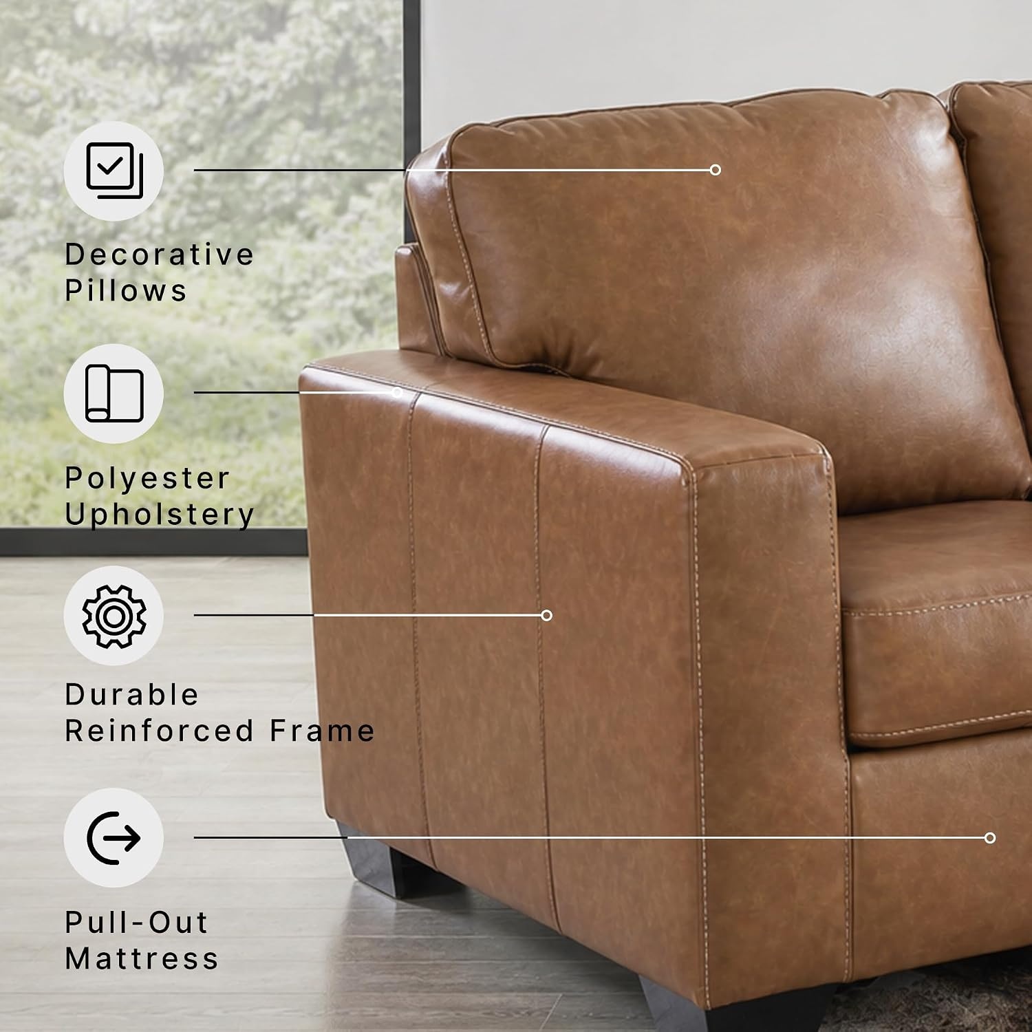 image:imageSignature Design by Ashley Leather Rocker Recliner Chair BlueCarmel