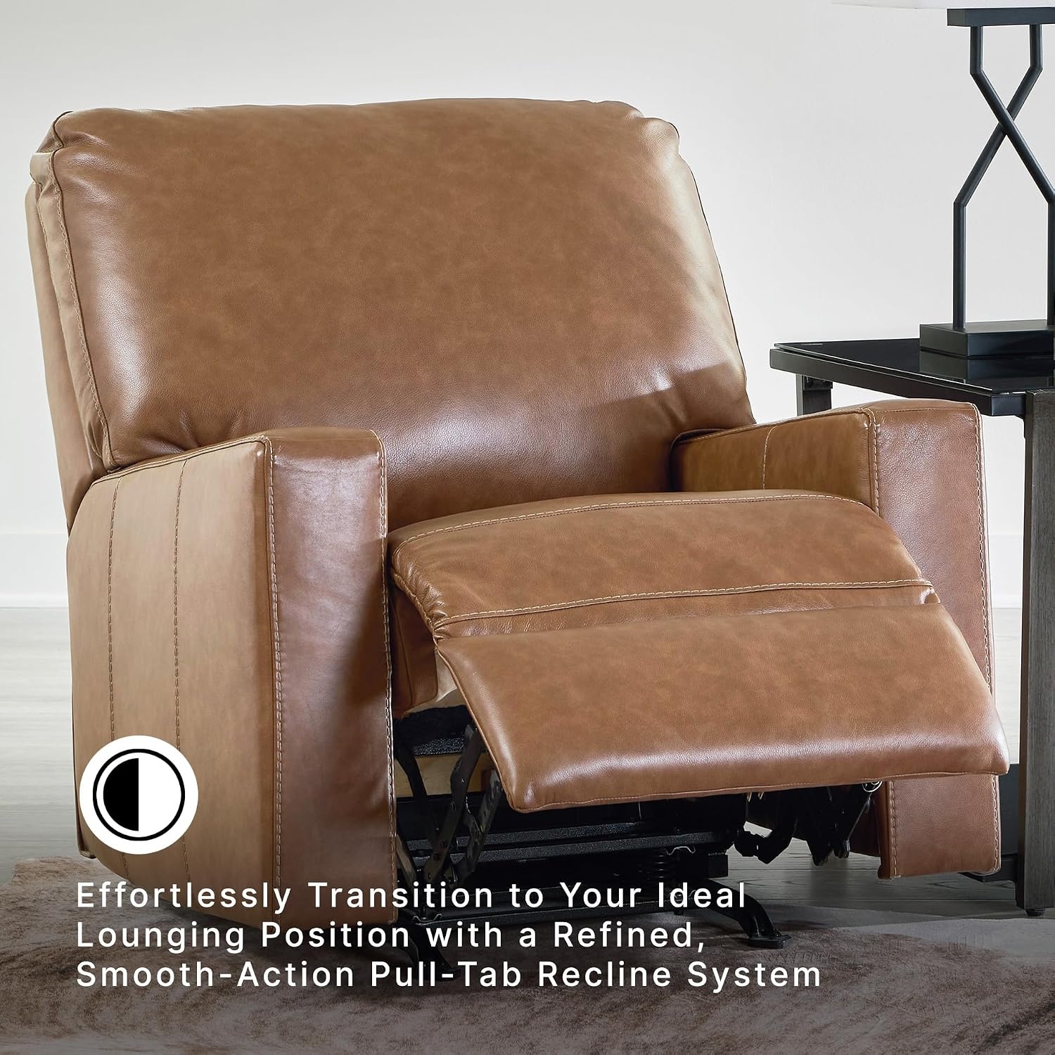 image:imageSignature Design by Ashley Leather Rocker Recliner Chair BlueCarmel