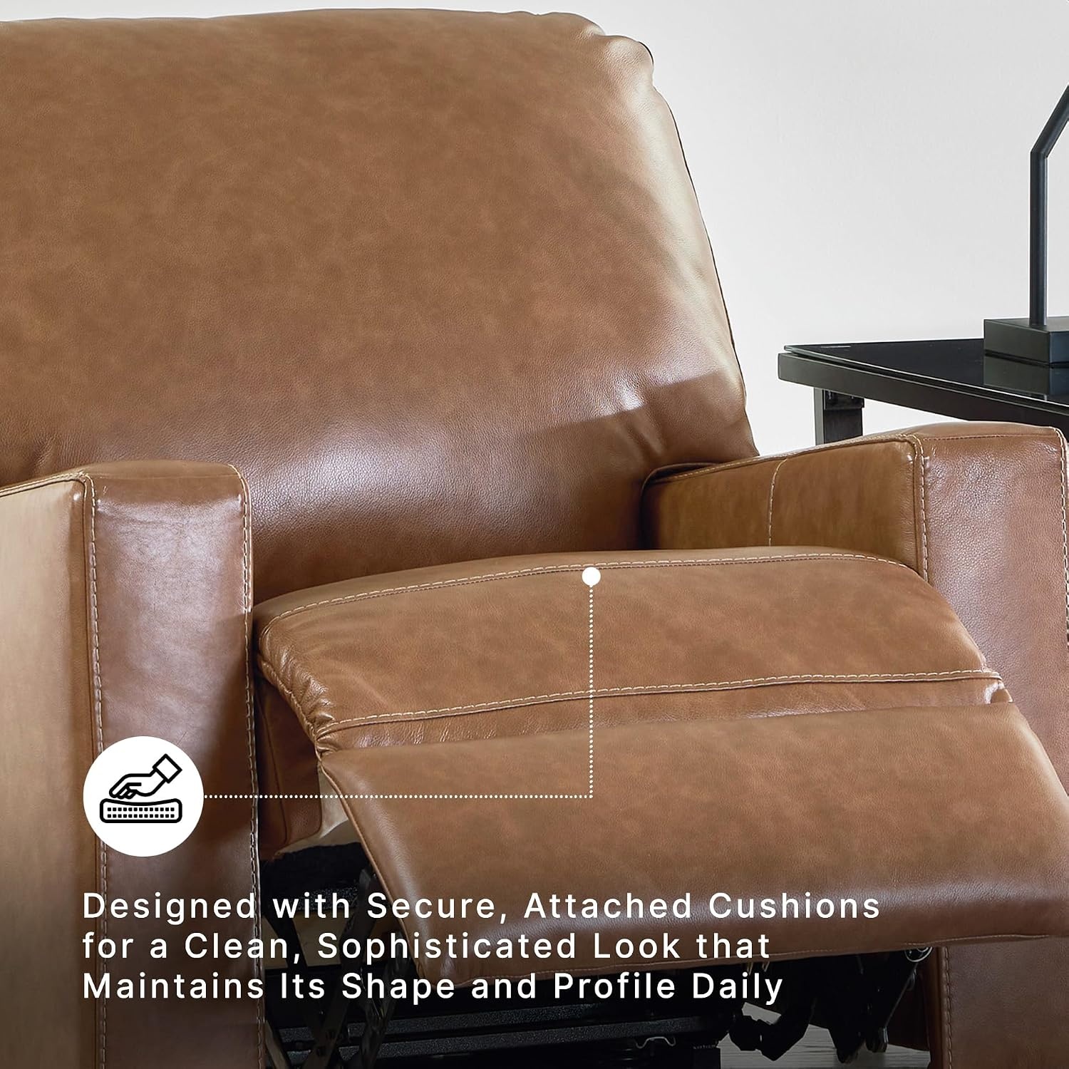 image:imageSignature Design by Ashley Leather Rocker Recliner Chair BlueCarmel