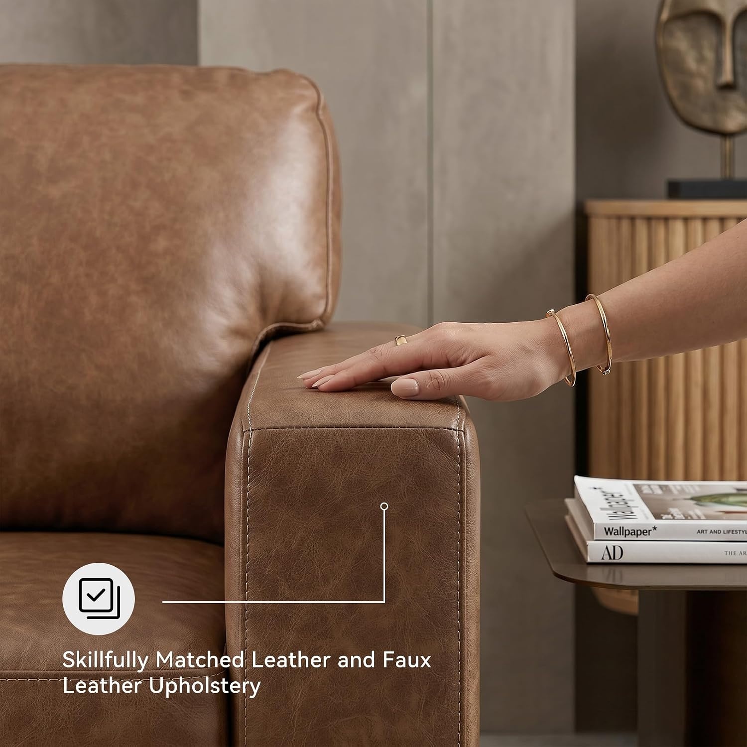 image:imageSignature Design by Ashley Leather Rocker Recliner Chair BlueCarmel