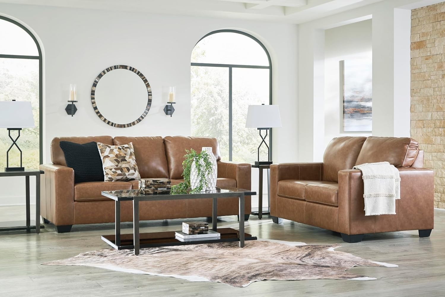 image:imageSignature Design by Ashley Leather Rocker Recliner Chair BlueCarmel