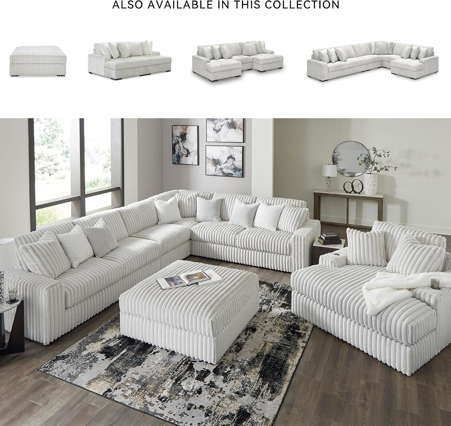 image:imageSignature Design by Ashley 4Piece Sectional with Chaise Jumbo Cord