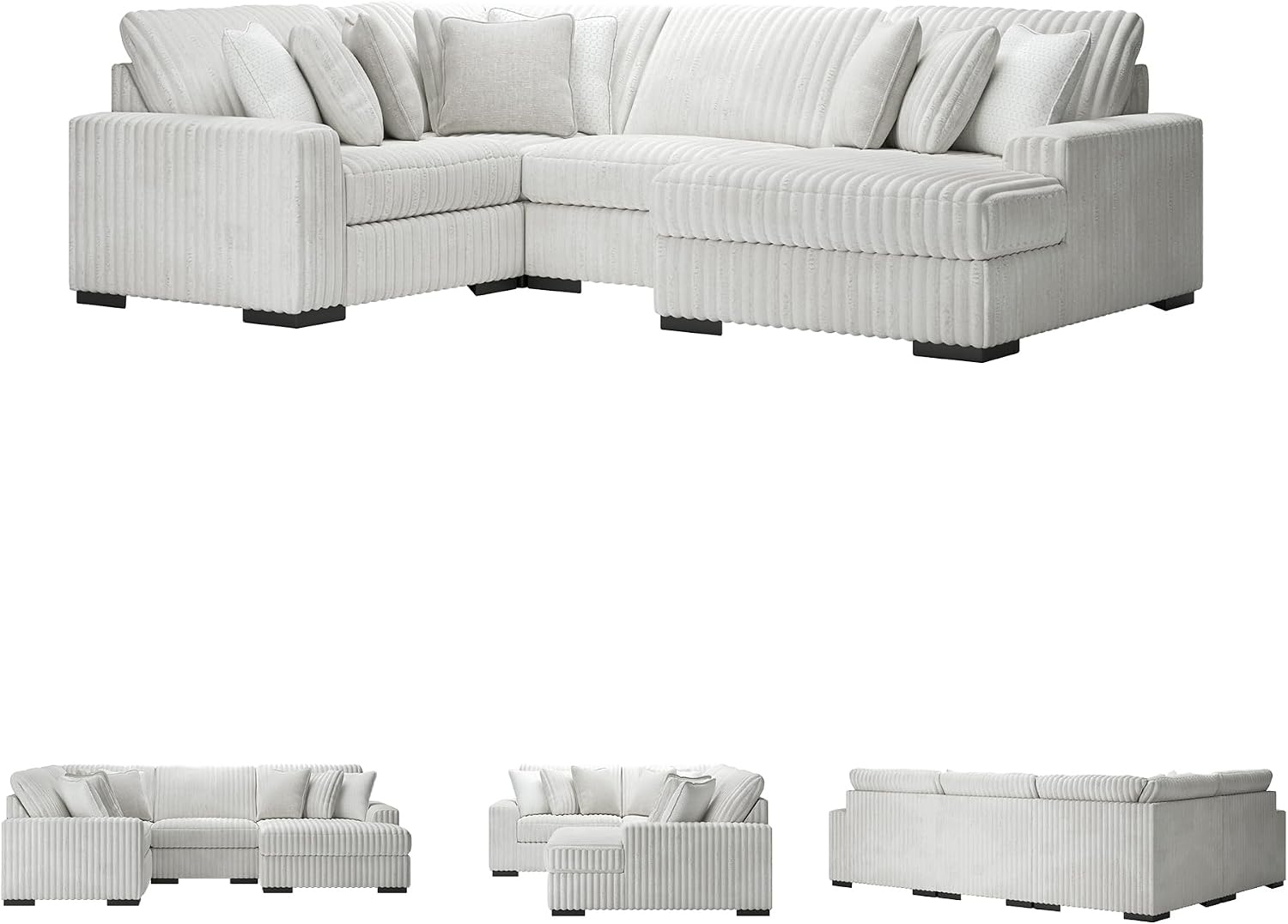 image:imageSignature Design by Ashley 4Piece Sectional with Chaise Jumbo Cord