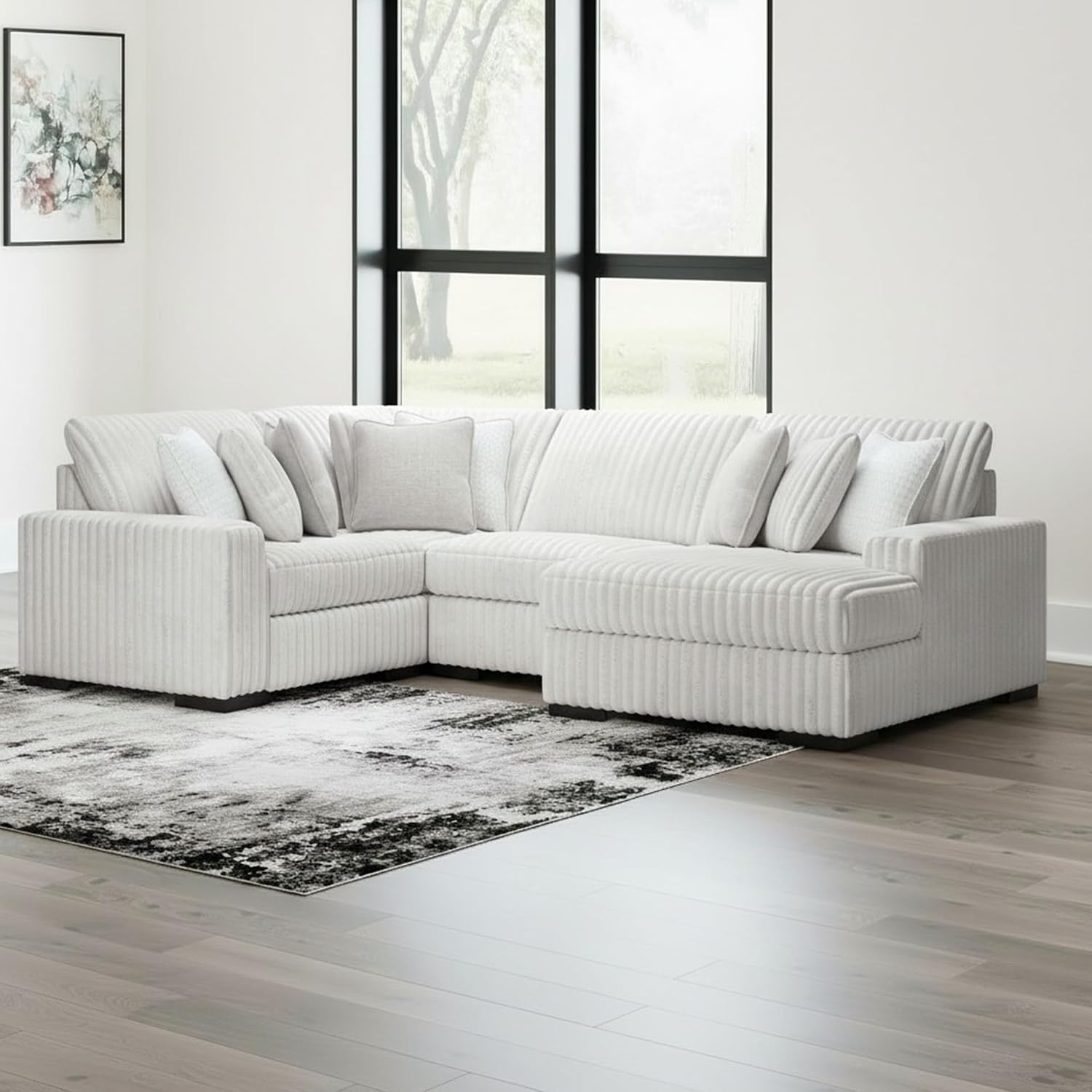 image:imageSignature Design by Ashley 4Piece Sectional with Chaise Jumbo Cord